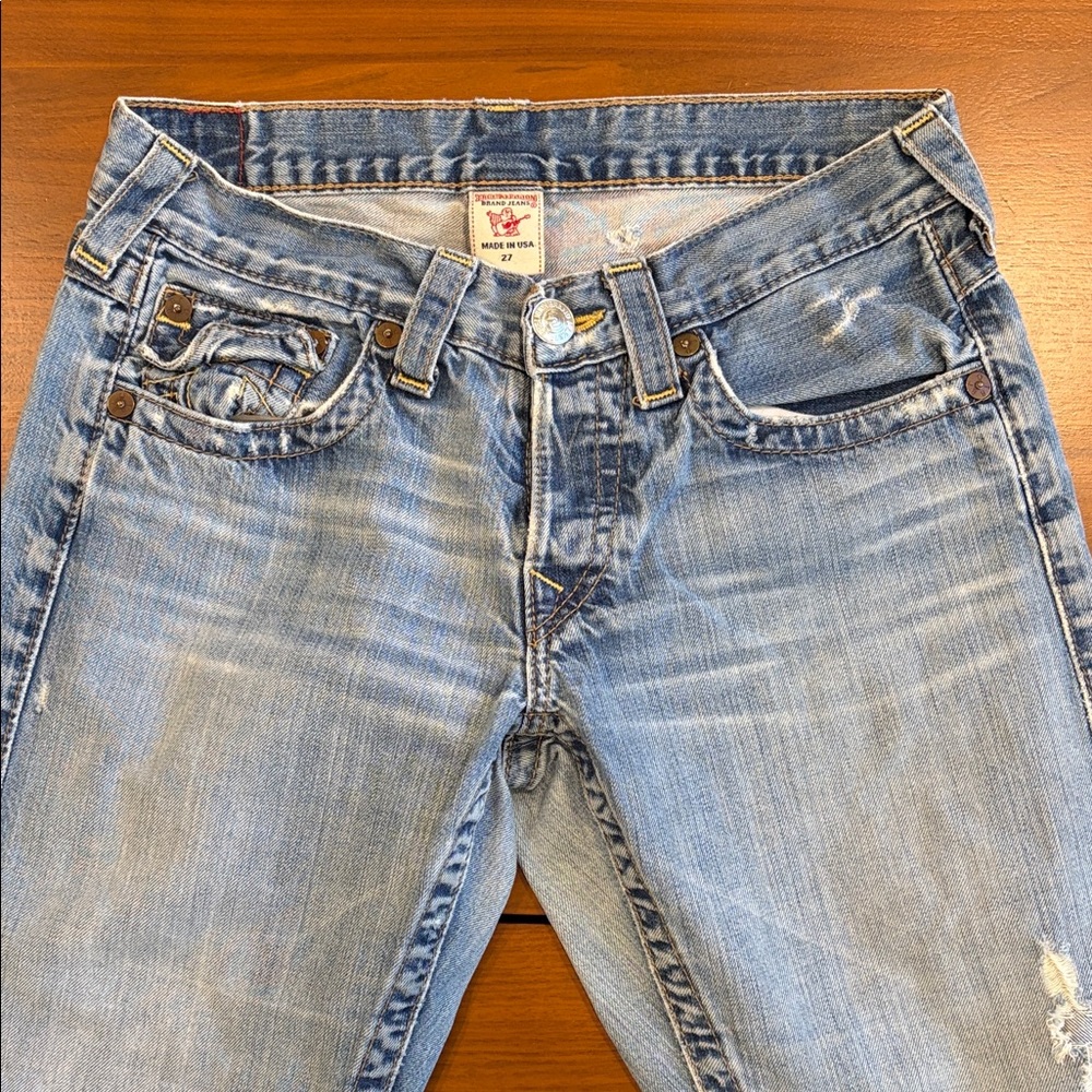 True Religion Light Blue Straight Leg Jeans